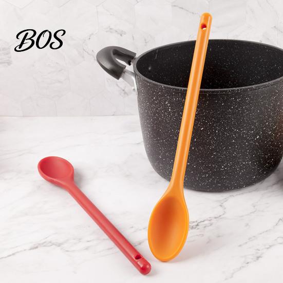 Dishwasher-safe Silicone Spoon Long Handle Spoon, Heat Resistant Food Grade Stirring Easy to Clean Dishwasher Safe Non-stick Mixing Kitchen