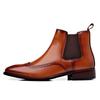 Ботинки челси 2025 осень новые мужские броги кожаные ботинки модный тренд британские короткие ботинки повседневные деловые мужские ботинки