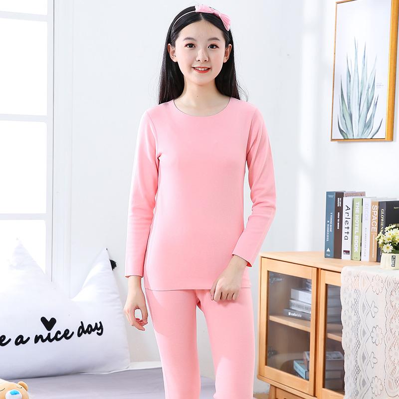 2024 осень зима теплые детские пижамные костюмы для мальчиков и девочек однотонные модные детские комплекты одежды домашняя одежда ночная одежда для сна