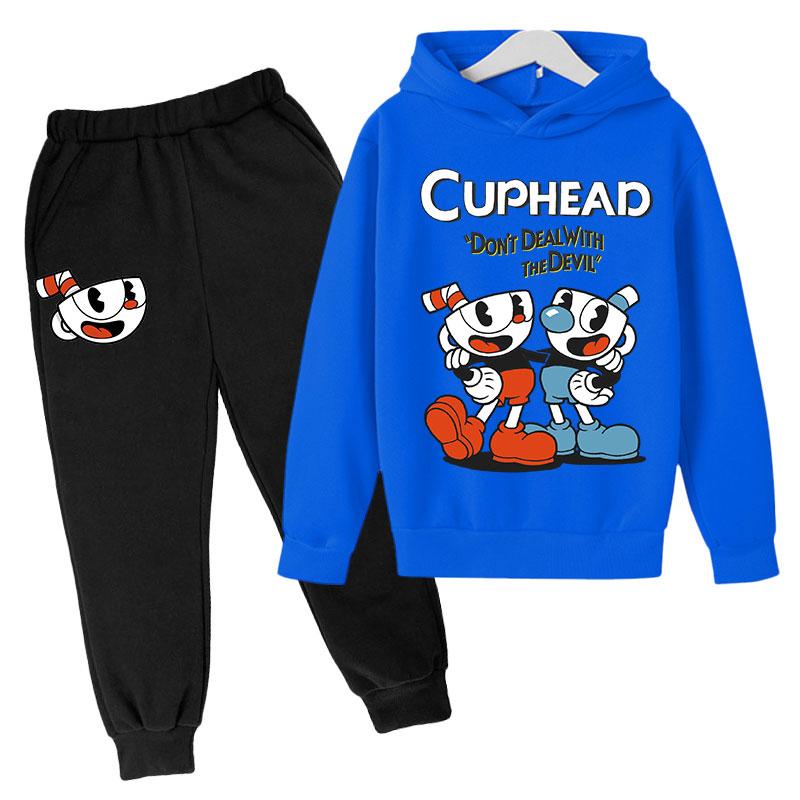 Детская игра Cuphead Худи для детей Худи и штаны для детей Комплект одежды из двух предметов для детей 4-14 лет Одежда для детей Детские худи