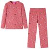 Children's Long-sleeved Pajamas Antique Pink 5 Sizes Available