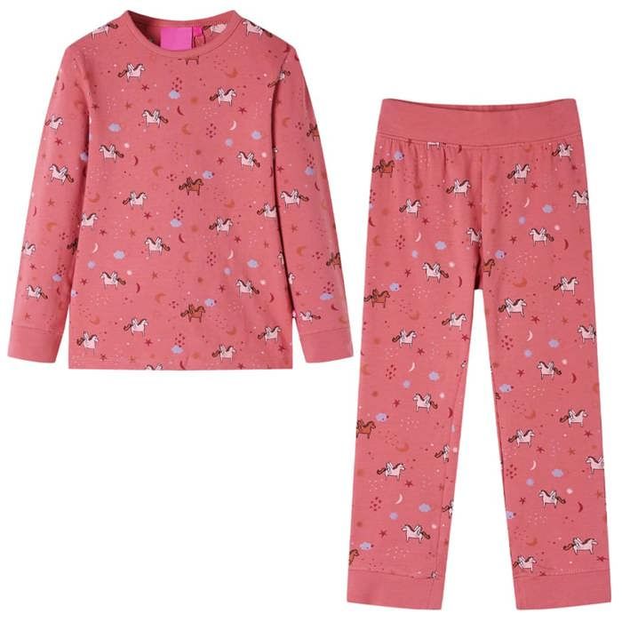 Pyjamas enfants manches longues rose ancien 5 dimensions disponibles