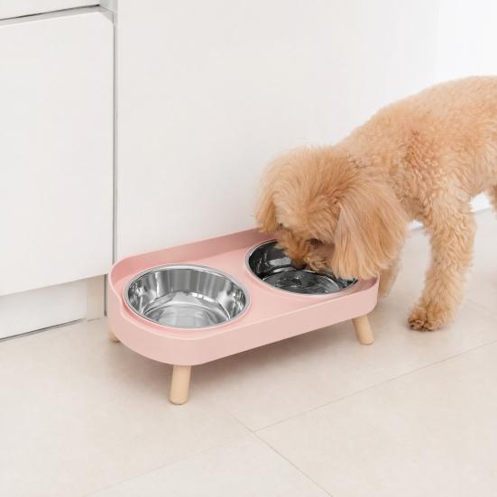 Elevated Cat Bowl, Dual 13.53oz Stainless Steel Bowls, Non Spill Cat Bowl with Raised Stand, Pet Food And Water Bowl Set for Indoor Cats