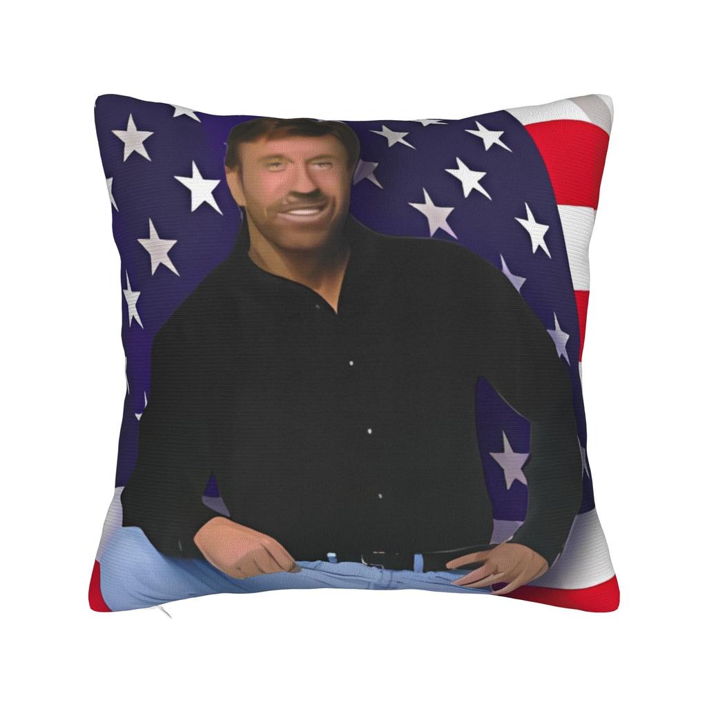 Chuck Norris Western Hero Tropical Print Pillow Case Retro Trendy Pillow Cover Comfy Pillowcases For Sofa Couch Bed Living Room