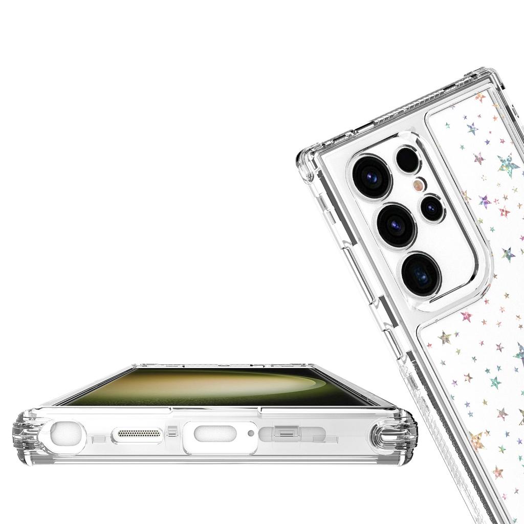 For Samsung Galaxy S25 Ultra/S24 Ultra Case Acrylic TPU Clear Phone Cover with Laser-printed Film