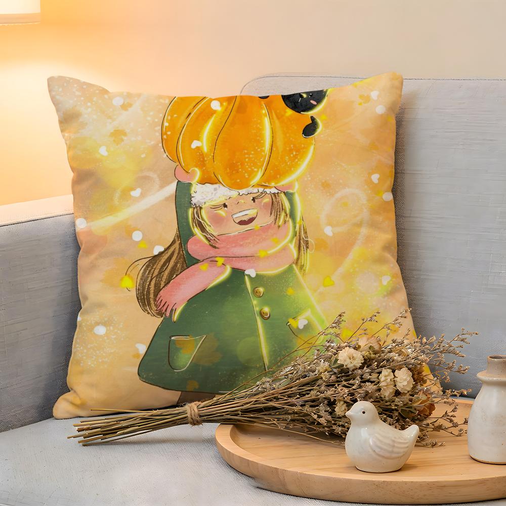 Cushion Cover Linen SkinFriendly Soft Decorative Case For Sofa Home Decor Kwaii Anime Cute MyMymyberries Art Pillow cover