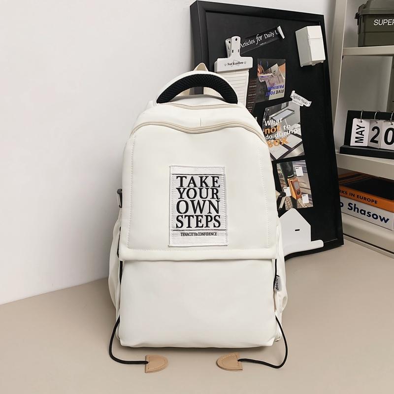 Большая вместимость школьного рюкзака для студента, женский дорожный рюкзак, однотонный мужской рюкзак с буквами