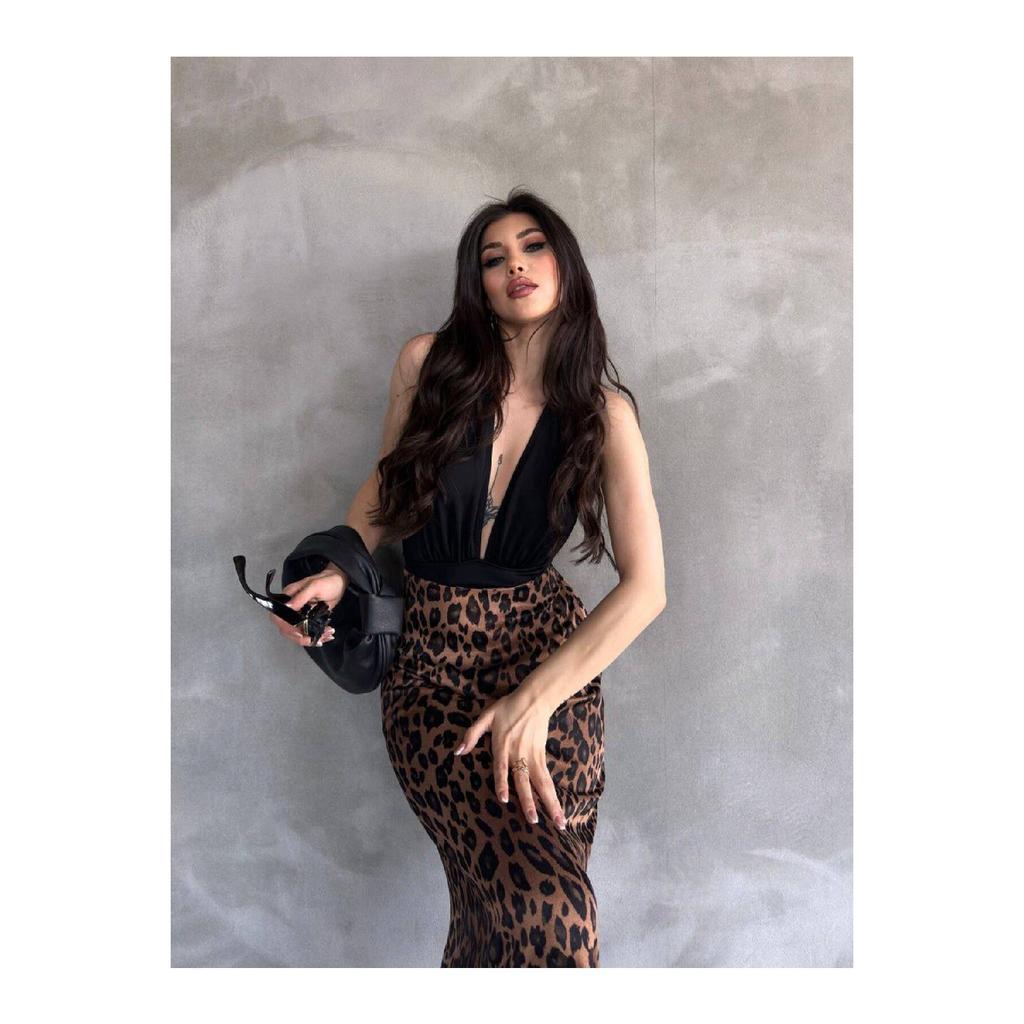 Women's Leopard Patterned Skirt