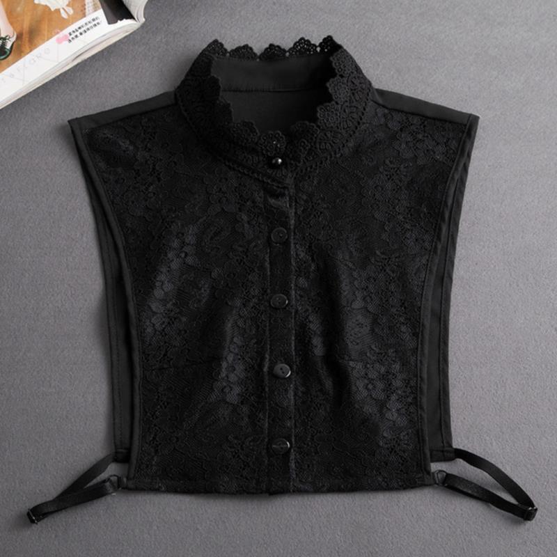 Fashion White Fake Collar Women Detachable Collars Black Woman False Collar Lace Removable Half Shirts Tie Top Collars Decor