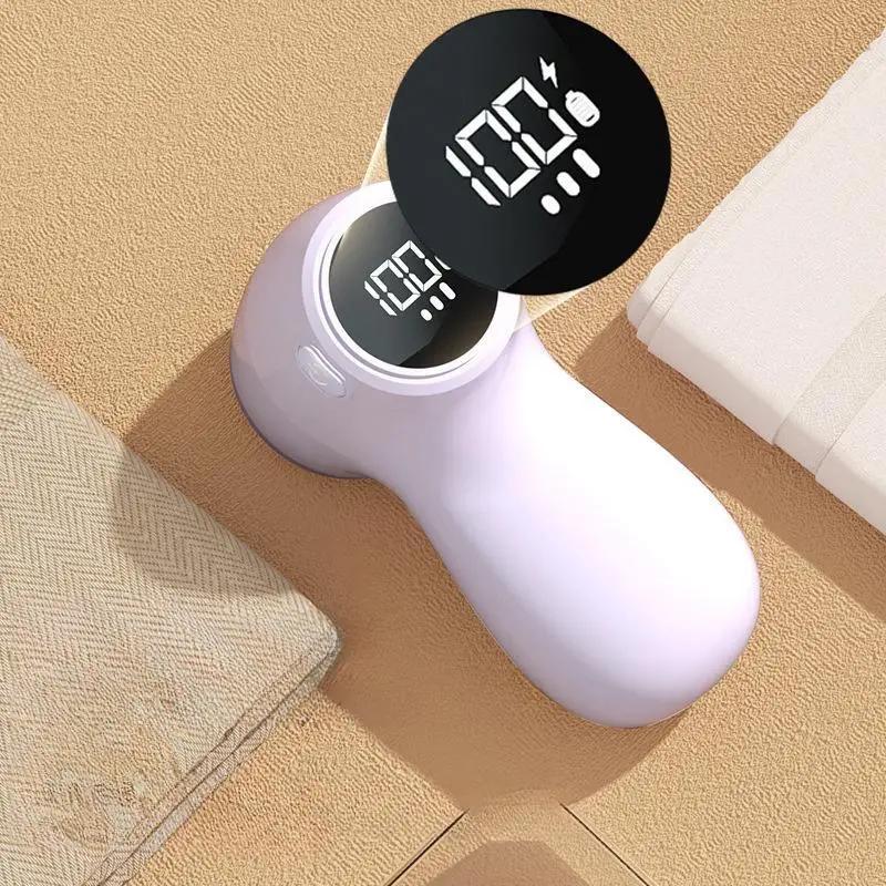 Электрический триммер для удаления комков шерсти с 6 лезвиями, умный светодиодный цифровой дисплей, зарядка через USB, устройство для удаления катышков со свитера, портативное устройство для быстрого удаления катышков