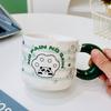 Cartoon Bear Embossed Ceramic Cup with Handle Single Cup Cute Girl Office Drinking Mug High Temperature Resistant Gift Cup