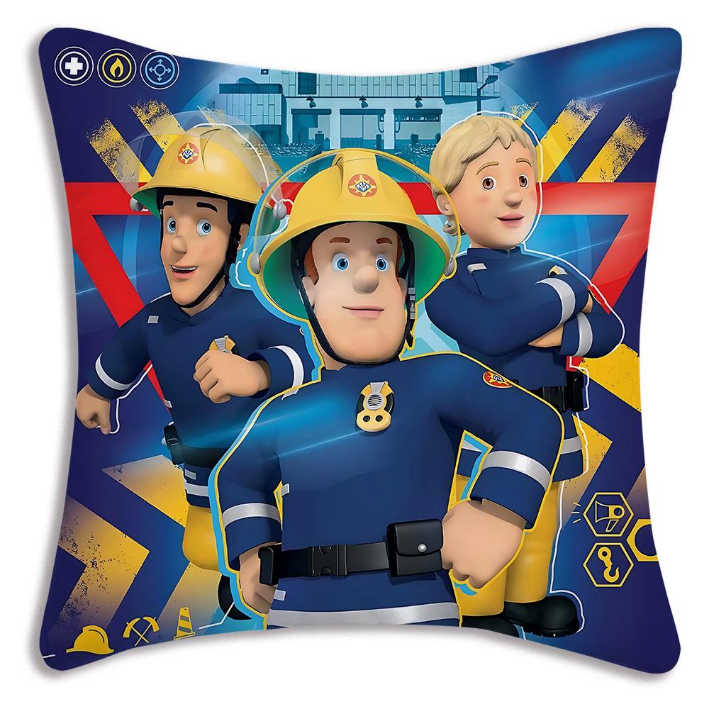 Anime For Firemans S-Sam Pillow Covers Cartoon Sofa Decorative Home Double-sided Printing Short Plush Cute Cushion Cover