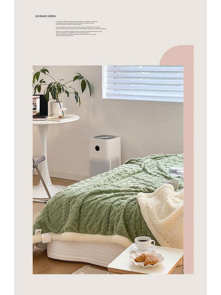 Плотное фланелевое одеяло из овечьей шерсти кораллового флиса - универсальное для дивана, офисной шали или чехла для кондиционера