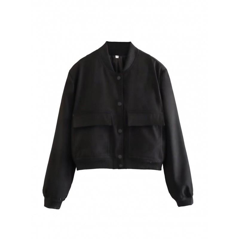 Womens Stand Collar Oversized Pocket Jacket 2025 Streetwear Lightweight Outerwear