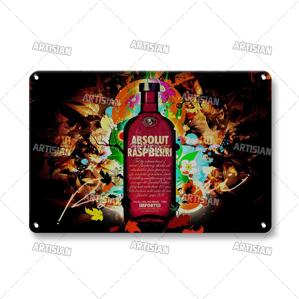 Водка Металлические Таблички Декоративная Тарелка Вино Металлическая Жестяная Табличка Ретро Металлический Постер Алкоголь Настенная Тарелка Домашний Бар Студия Индустриальный Декор