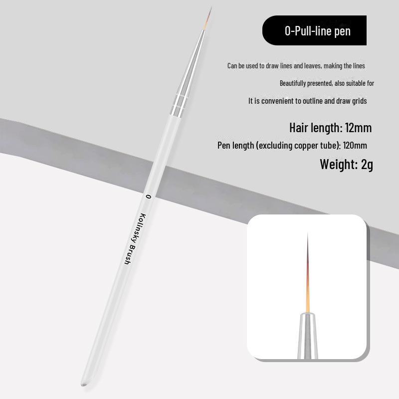 Набор ультратонких японских ручек для нейл-арта: Набор из 5 кистей для создания изящных контуров, вырезания цветов и прорисовки деталей.