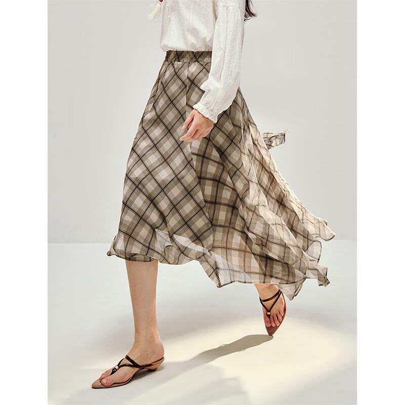INMAN Неправильная ретро-клетчатая макси-юбка