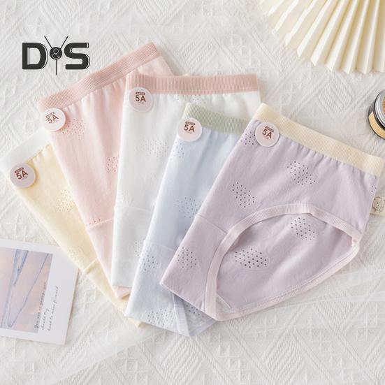 Трусики для школьников, бесшовные, со средней талией, с высокой эластичностью, с отверстиями, с хорошей воздухопроницаемостью, однотонные, облегающие, тонкие, повседневные, спортивные трусы для женщин