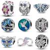 S925 Sterling Silver Butterflies Bees Insect And Bird Series Charms Beads Fit Original  Bracelets SS925 DIY Jewelry Gifts