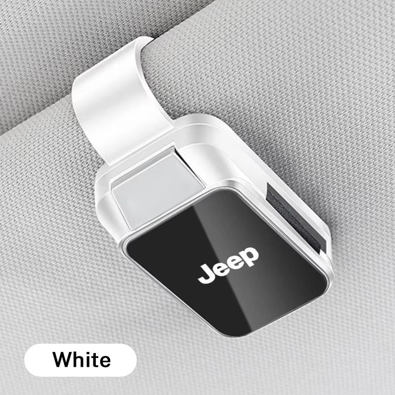 Jeep Car Sun Visor Sunglasses Holder Glasses Clip Auto Interior Accessories for Renegade Grand Cherokee Patriot Wrangler Compass