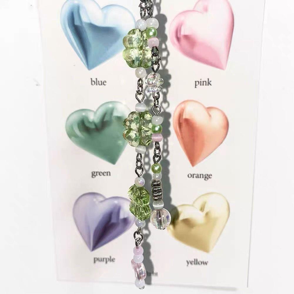 Ремешок на запястье Клеверы Телефон Цепочка Сумка Украшение Y2K Шнурок Бусины Телефон Подвеска Ювелирные Изделия Gfit