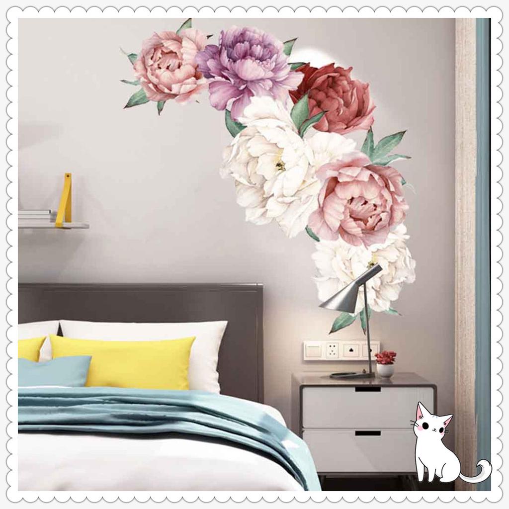 Пион роза цветы стикер стены искусство детские наклейки детская комната домашний декор подарок