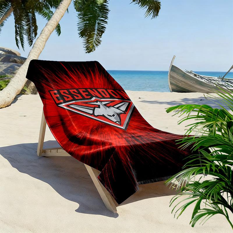 Essendon Football Club Print Beach Towel, Large Soft Quick Dry Towel for Beach Camping Swimming
