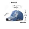 Outdoor Sun Shade Washed Denim Hat for Men Snapback Trucker Hats Women Worn Hole Baseball Cap
