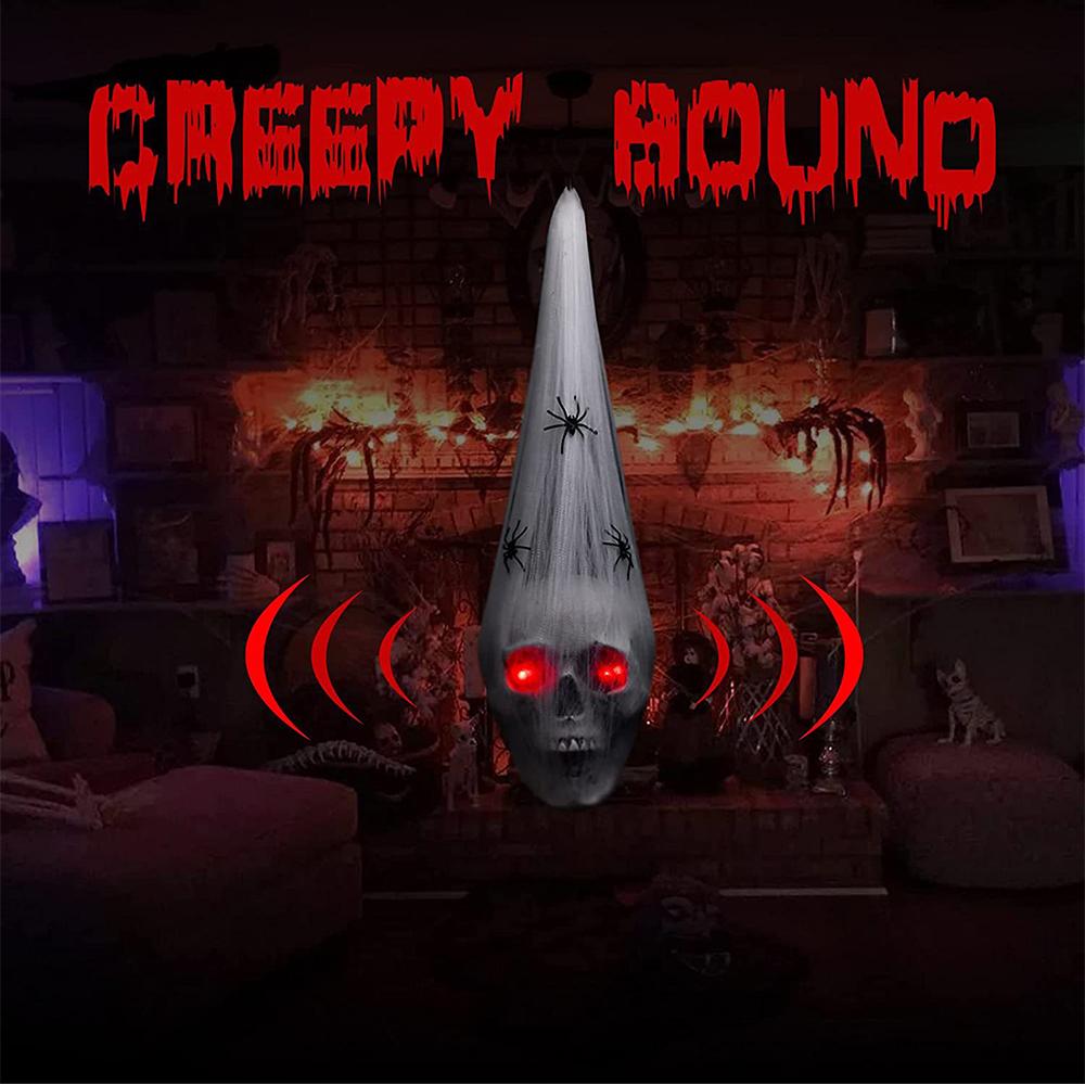 Halloween Skull Decor Voice Activated Decorations With Led Red Eyes For Party