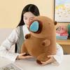 Capybara Plush Doll Soft Stuffed Animal Pillow Comfortable Hugging Toy with Cute Turtle Accessory Cozy Cushion Gift for Kids Adults
