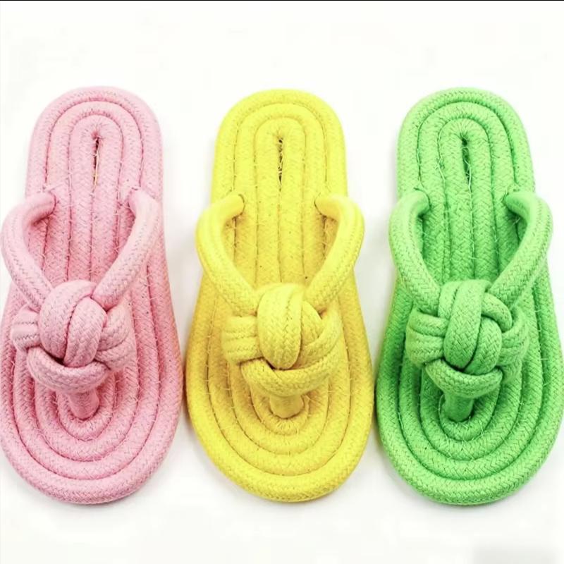 Cotton Rope Slipper Knot Dog Toy Interactive Chew Dental Clean Teeth Grinding Tartar Control Non Toxic For Small Dogs Home 5