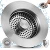 All Metal Kitchen Sink Strainer Stopper Combo - Stainless 3-in-1 Pop Up Sink Drain Strainer for Standard 3-1/2 Inch Drain Filter