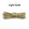 Fashion Color Flash Shoelaces Outdoor Sport Wear Resistant Circular Sports Shoelaces Metallic Luster Gold Silver Flat Shoe Laces