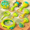 8/9pcs Colorful Cartoon Shape Sensory Toy Plastic Handbell Wave Drum Baby Rattle Toy  Newborn