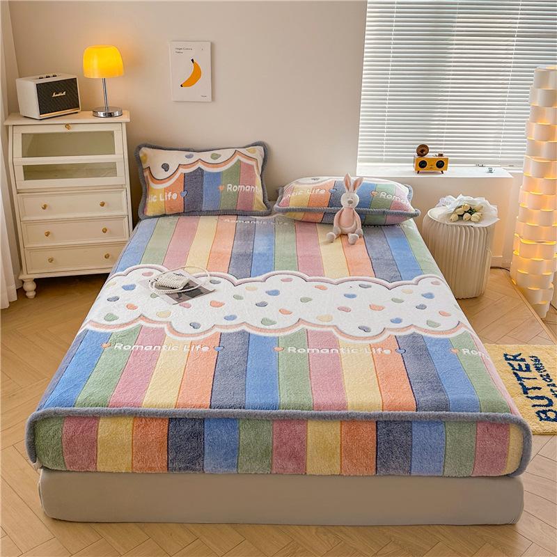 Двусторонний флисовый чехол на кровать со снежинками, трехсекционный мягкий наматрасник Simmons, детский флисовый коричневый чехол для подушки