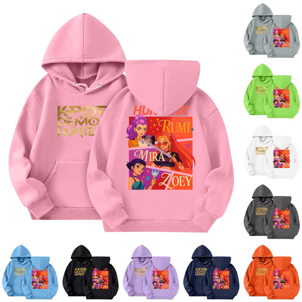 Детская мода Легкий пуловер с длинным рукавом с карманами Толстовка с принтом