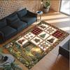 Teddy Bear Theme Crystal Velvet Rug Personalized Custom Name Text Soft Floor Mat Home Decor