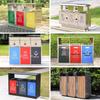 Outdoor Stainless Steel 4-Compartment Waste Bin