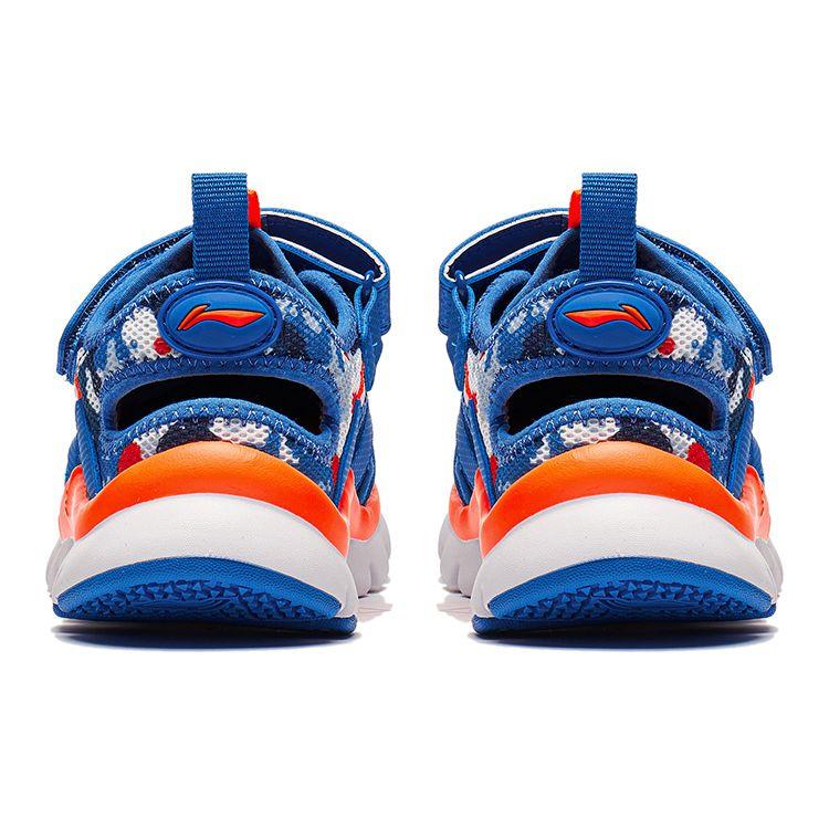Li-Ning Cloud Shock Absorption Rebound Lightweight Breathable Non-Slip Kids Sandals Kids Sandals Bright-Blue Fluorescent-Orange YKKT018-1
