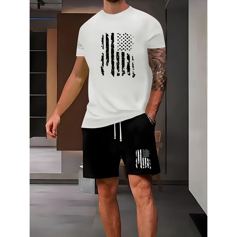 Мужской повседневный комплект одежды, желтая футболка с принтом утки и пляжные шорты, летние уличные модные спортивные шорты с короткими рукавами