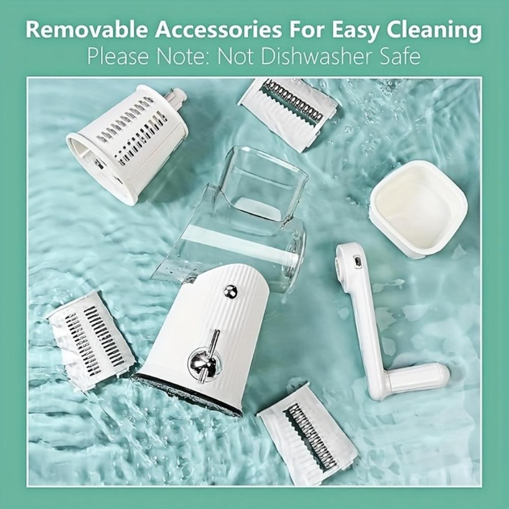 Multifunctional Vegetable Cutter, Roller Shredding and Slicing Meat Grinder, Household Anti-injury Hand Crank Wire Wiping Artifact