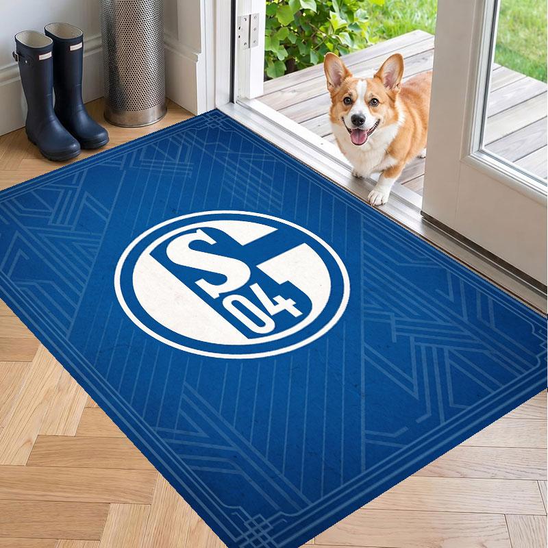 Soft Floor Carpet Schalke 04 Pattern Area Rug Decorative Mat For Home Room Decoration