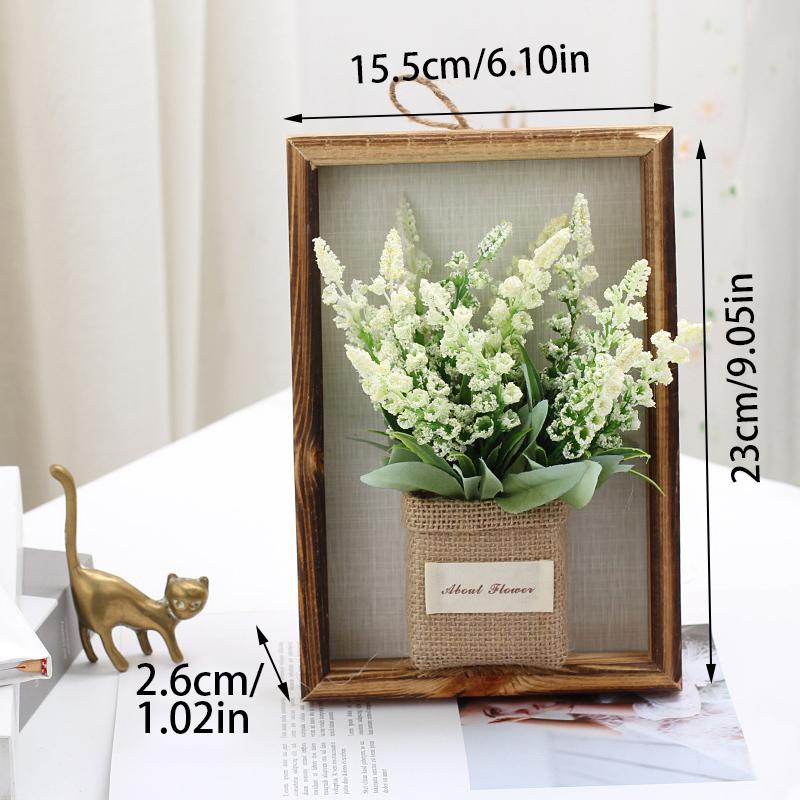 Wood Photo Frame Imitation Flowers Decoration 3D Handmade Artificial Flower Wall Hanging