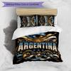 Argentina Football Printed Bedding 3 Piece Set Cozy Breathable Bed Cover Set as Housewarming Holiday Gift