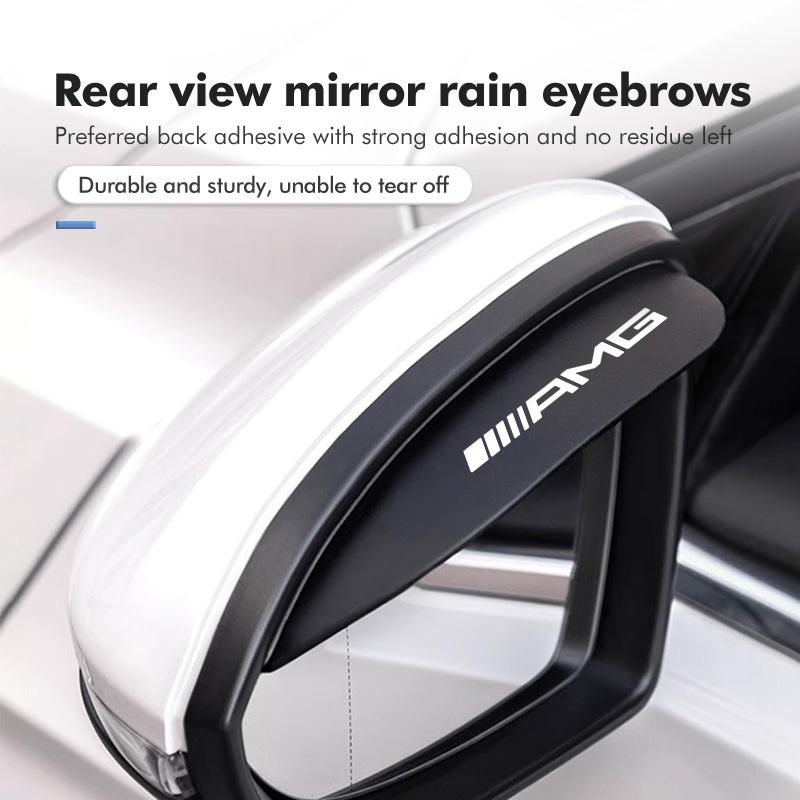 For AMG 2Pcs Car Rearview Mirror Rain Eyebrow PVC Rearview Mirror Rain Snow Blocker Mercedes Benz Exclusive C200 C260 C300 W202 gy9