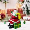 Фигурка Санта-Клауса Рождественская настольная полимерная скульптура Санты с мешком подарков для каминной полки, книжной полки, домашнего декора