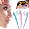 Precision Eyebrow Razor Trimmer: Disposable Facial Hair Shaper Remover 3 CountTool for Gentle Hair Removal, Brow Shaping, and Smooth Skin.