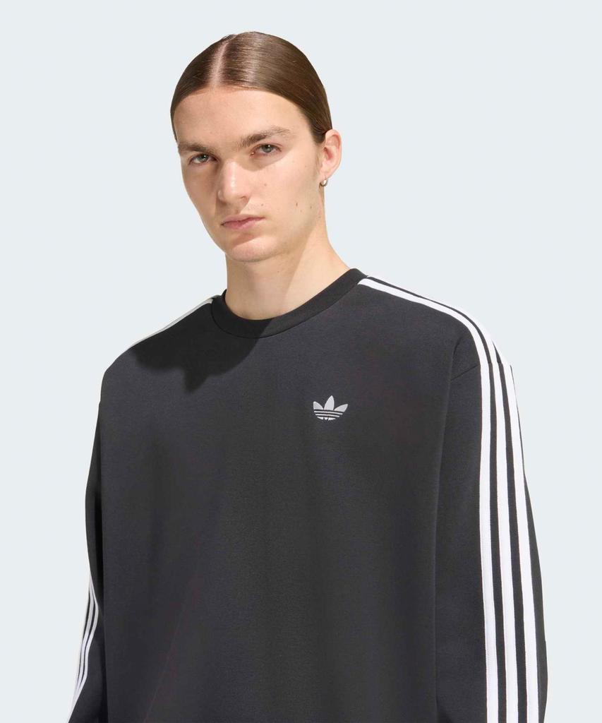 ADIDAS 3-Stripe Oversized Crew Neck - Black / Ke2916