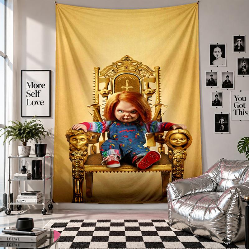 Wall TapestryChild's Play Chucky Tiffany Art Hanging Cloth Decorative Background Cover for Room Decoration