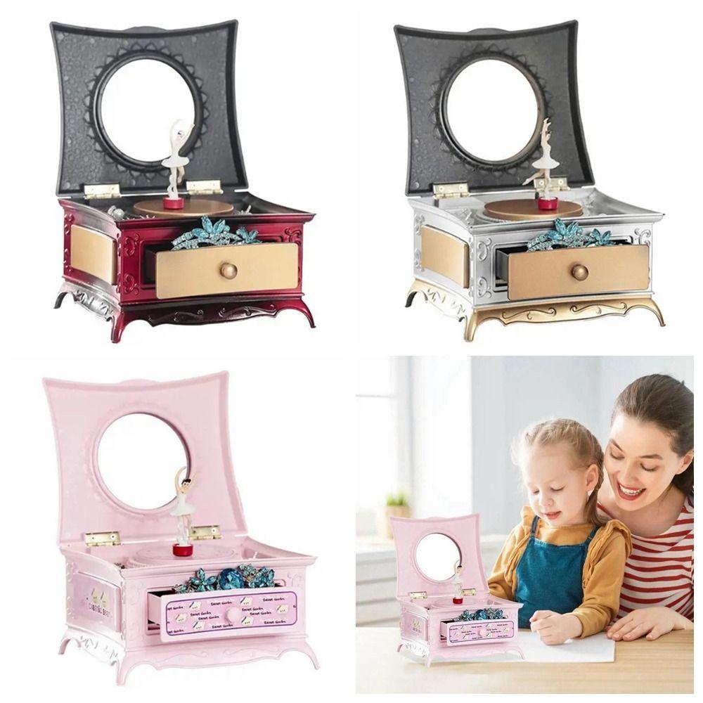 Save Space Ballerina Music Box With Makeup Mirror Jewelry Storage Box  Children